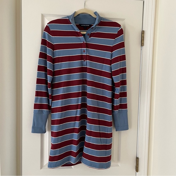 Veronica Beard Cenda Striped Cotton Jersey Mini Dress, Red Blue, Size XS Preppy - Picture 4 of 11